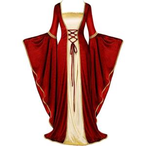 imageSpooktacular Creations Renaissance Costume Women Velvet Medieval Dress for Women Irish Renaissance Dress for HalloweenRed