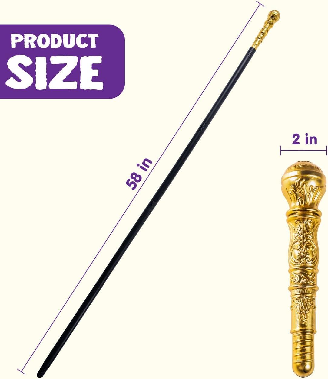 imageSpooktacular Creations Walking Cane Costume Vintage Staff Prop Stick Accessories for Dress Pimp Canes Party Pretend Play Costume for Adults and KidsGold