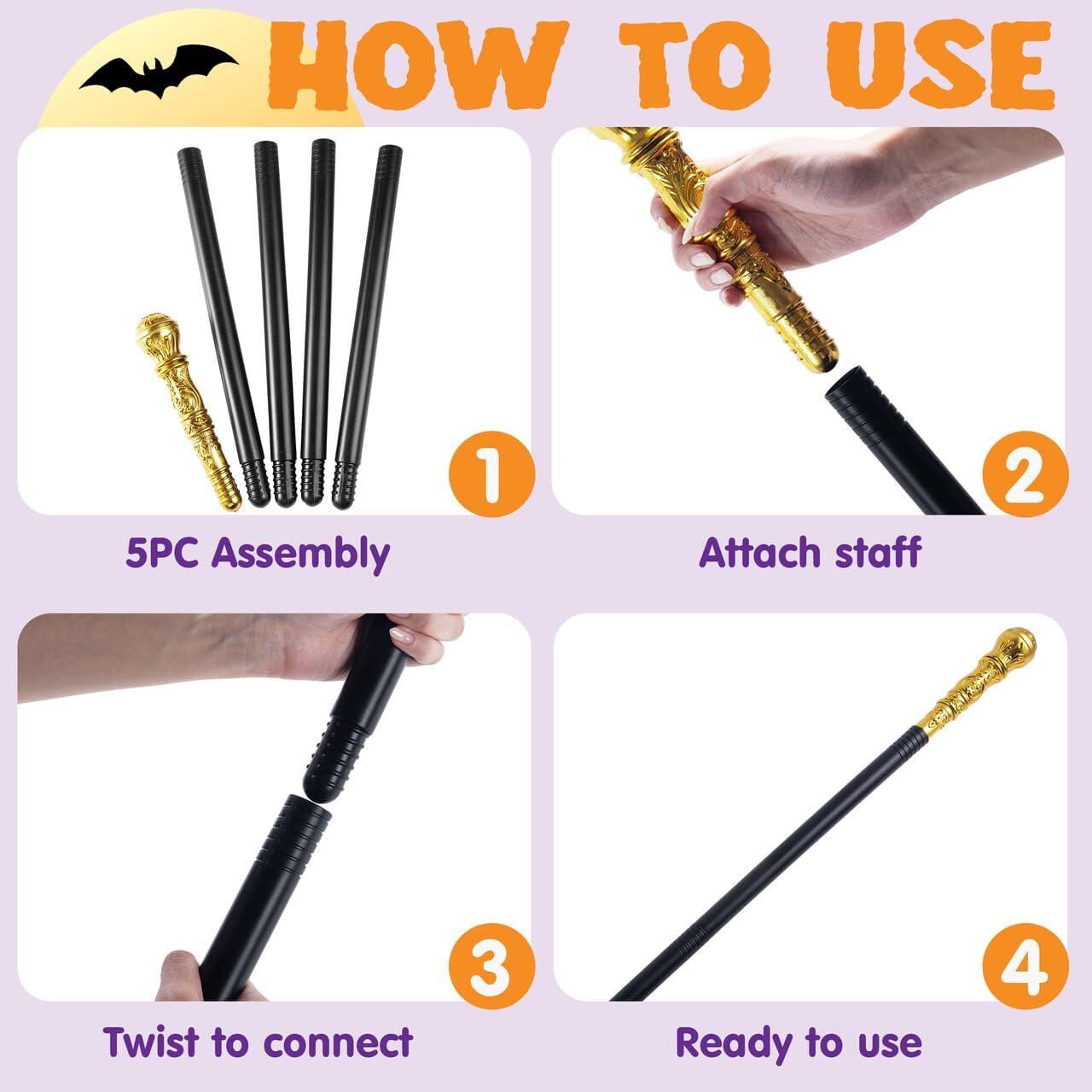 imageSpooktacular Creations Walking Cane Costume Vintage Staff Prop Stick Accessories for Dress Pimp Canes Party Pretend Play Costume for Adults and KidsGold