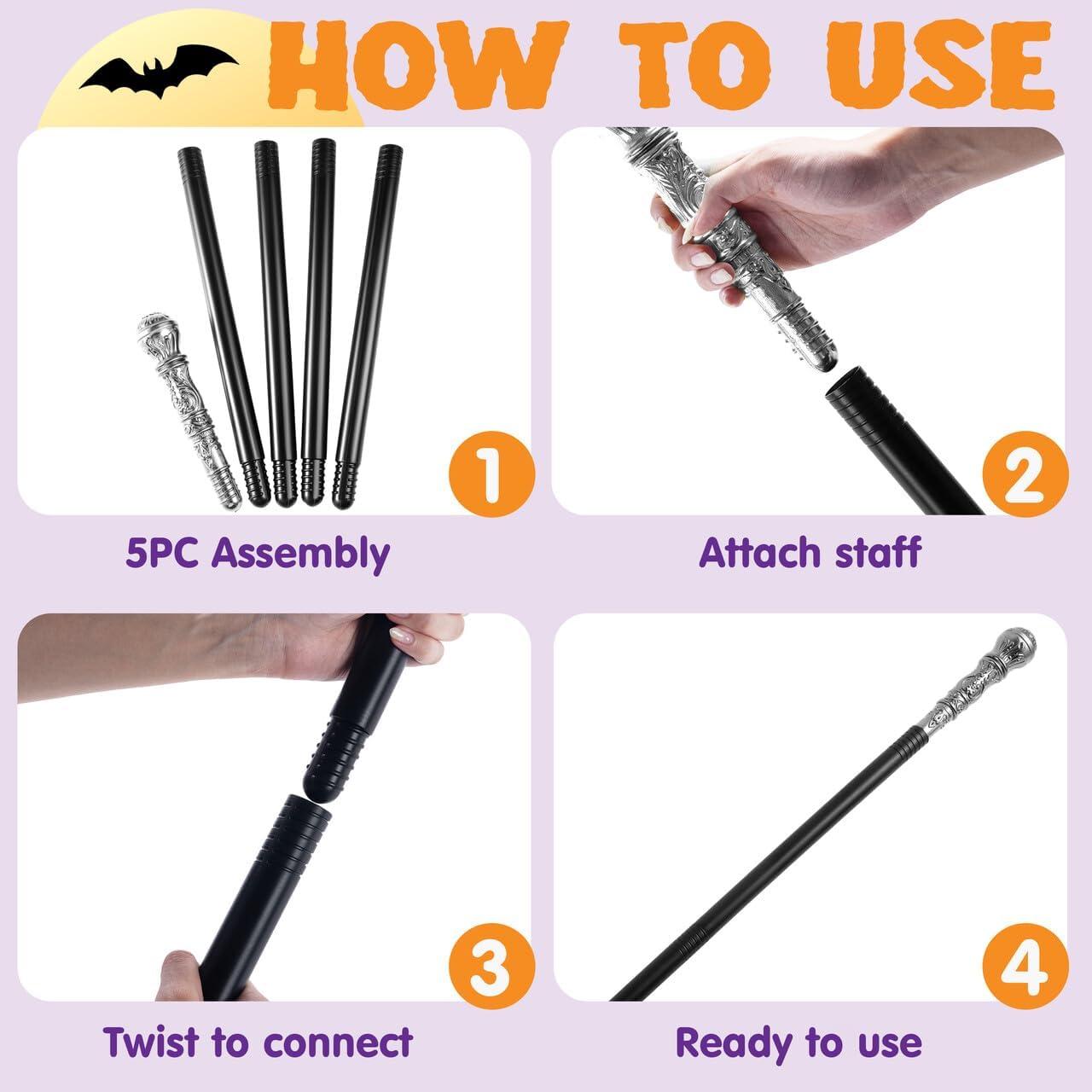 imageSpooktacular Creations Walking Cane Costume Vintage Staff Prop Stick Accessories for Dress Pimp Canes Party Pretend Play Costume for Adults and KidsSilver