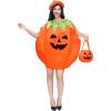 imageSpooktacular Creations 3pcs Adult Women Pumpkin Costume Set with Pumpkin Hat Bag Halloween Costume Adult Role Play