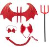 imageSpooktacular Creations 5Piece Halloween Red Devil Costume Set with Devil Wings Pitchfork Bow Tie Horn Headband and Tail Accessories for dress devil themed party fright night party cosplay
