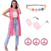 imageSpooktacular Creations 60s 70s Outfits for Women Halloween Disco Hippie Costume Accessories for Adult Halloween Costume