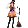 imageSpooktacular Creations Girls Light Up Witch Costume Kids Witch Costume with Hat and Broom for Toddler Halloween Dress PartyOrange
