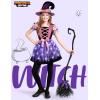 imageSpooktacular Creations Girls Light Up Witch Costume Kids Witch Costume with Hat and Broom for Toddler Halloween Dress PartyPurple