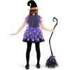 imageSpooktacular Creations Girls Light Up Witch Costume Kids Witch Costume with Hat and Broom for Toddler Halloween Dress PartyPurple