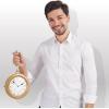 imageSpooktacular Creations Gold Clock Necklace Halloween Jumbo Gold Necklace White Rabbit Clock Hip Hop Rapper for Kids Women Men Halloween Party Decorations White Rabbit Costume