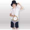 imageSpooktacular Creations Gold Clock Necklace Halloween Jumbo Gold Necklace White Rabbit Clock Hip Hop Rapper for Kids Women Men Halloween Party Decorations White Rabbit Costume