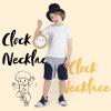 imageSpooktacular Creations Gold Clock Necklace Halloween Jumbo Gold Necklace White Rabbit Clock Hip Hop Rapper for Kids Women Men Halloween Party Decorations White Rabbit Costume