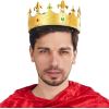 imageSpooktacular Creations Gold King Crown for Kids Men Women Costume Party Cosplay Props Halloween Plastic Crown Hat for Dress up Pretend Play Party Accessories Decorations