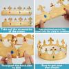 imageSpooktacular Creations Gold King Crown for Kids Men Women Costume Party Cosplay Props Halloween Plastic Crown Hat for Dress up Pretend Play Party Accessories Decorations