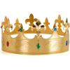 imageSpooktacular Creations Gold King Crown for Kids Men Women Costume Party Cosplay Props Halloween Plastic Crown Hat for Dress up Pretend Play Party Accessories Decorations
