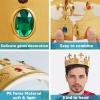 imageSpooktacular Creations Gold King Crown for Kids Men Women Costume Party Cosplay Props Halloween Plastic Crown Hat for Dress up Pretend Play Party Accessories Decorations
