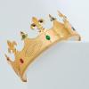 imageSpooktacular Creations Gold King Crown for Kids Men Women Costume Party Cosplay Props Halloween Plastic Crown Hat for Dress up Pretend Play Party Accessories Decorations