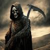 imageSpooktacular Creations Grim Reaper Scythe Prop Grim Reaper Faux Scythe Blade Weapon Costume Sickle Toy Accessories for Adult or Kids Pretend Play Halloween Dress Up Party Black