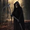 imageSpooktacular Creations Grim Reaper Scythe Prop Grim Reaper Faux Scythe Blade Weapon Costume Sickle Toy Accessories for Adult or Kids Pretend Play Halloween Dress Up Party Black