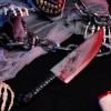 imageSpooktacular Creations Halloween Bloody Plastic Knife Fake Knife Toy Knives Weapon Prop for Halloween Costume Accessories Horror Costume Prop