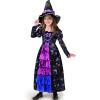 imageSpooktacular Creations Halloween Child Girl Purple Witch Costume Toddler Stars and Moon Witch Dress for Kids Halloween Party