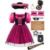 imageSpooktacular Creations Halloween Costumes for Girls Kids Pirate Costume Magenta Pirate Dress for Toddler Role Play Party