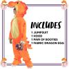 imageSpooktacular Creations Halloween Dinosaur Costume Kids TRex Costume Outfit with Egg for Toddler Child Dress Up PartyOrange