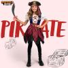 imageSpooktacular Creations Halloween Kids Pirate Costume Pirate Dress for Girls Buccaneer Princess Outfit for Toddler DressUpBlue
