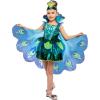 imageSpooktacular Creations Halloween Peacock Costume for Girls Kids Peacock Dress with Headband Toddler Outfit for Halloween