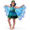 imageSpooktacular Creations Halloween Peacock Costume for Girls Kids Peacock Dress with Headband Toddler Outfit for Halloween