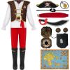imageSpooktacular Creations Halloween Pirate Costume Kids Boys Pirate Costume Set for Toddler Halloween DressUp Themed PartyRed