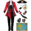 imageSpooktacular Creations Halloween Pirate Costume for Kids Boy Captain Pirate Costume for Trick or Treat Themed PartyRed