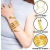 imageSpooktacular Creations Halloween Snake Bracelet ampamp Necklace Bendable Arm Cuff Jewelry for Kids Adults ampamp Women  Flexible Adjustable Snake Decor Halloween Costume AccessoryGold