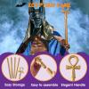 imageSpooktacular Creations Halloween Staff Egyptian Costume Walking Cane Accessories for Dress Up Gold Egyptian Style Walking Stick Toy Prop for Kids Women Men Halloween Cosplay Party Pretend Play