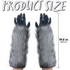 imageSpooktacular Creations Halloween Werewolf Glove Costume Accessories Gray Claw Gloves Therian Gloves for Kids Women Men Halloween Carnival Costume Cosplay Party Dress Up