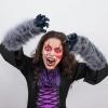 imageSpooktacular Creations Halloween Werewolf Glove Costume Accessories Gray Claw Gloves Therian Gloves for Kids Women Men Halloween Carnival Costume Cosplay Party Dress Up