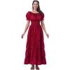 imageSpooktacular Creations Halloween Women Renaissance Costume Medieval Chemise Dress Pirate Peasant Top Irish UnderDressBurgundy