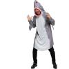 imageSpooktacular Creations Men Shark Costume for Adult Halloween Costume Party Shark outfits Animal Theme Cosplay PartyGray