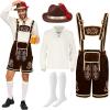 imageSpooktacular Creations Mens German Bavarian Oktoberfest Costume Set Beer Costume Hat for Adults Halloween and Beer FestivalDark Brown