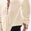 imageSpooktacular Creations Mens Halloween Renaissance Medieval Viking Costume Long Sleeved Pirate Shirt Top for DressUp PartiesBeige