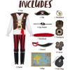 imageSpooktacular Creations Pirate Costume for Kids Boys Pirate Outfit Set for Toddler Halloween Pretend Roleplay Themed PartyBrown