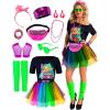 imageSpooktacular Creations Rainbow 80s Costume Set with TShirt Tutu Headband ampamp Others Halloween Cosplay Accessories