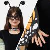 imageSpooktacular Creations Rainbow Butterfly Wing Kids Halloween Butterfly Costume for Girls with Lace Mask and Bug Headband for Halloween Costume Party0range