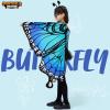 imageSpooktacular Creations Rainbow Butterfly Wing Kids Halloween Butterfly Costume for Girls with Lace Mask and Bug Headband for Halloween Costume PartyBlue
