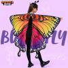 imageSpooktacular Creations Rainbow Butterfly Wing Kids Halloween Butterfly Costume for Girls with Lace Mask and Bug Headband for Halloween Costume PartyRainbow