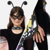 imageSpooktacular Creations Rainbow Butterfly Wing Kids Halloween Butterfly Costume for Girls with Lace Mask and Bug Headband for Halloween Costume PartyRainbow