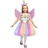imageSpooktacular Creations Unicorn Princess Pageant Flower Girl Tutu Dress Rainbow Costume with Headband and wings for Kids