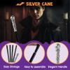 imageSpooktacular Creations Walking Cane Costume Vintage Staff Prop Stick Accessories for Dress Pimp Canes Party Pretend Play Costume for Adults and KidsSilver