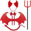 imageSpooktacular Creations 5Piece Halloween Red Devil Costume Set with Devil Wings Pitchfork Bow Tie Horn Headband and Tail Accessories for dress devil themed party fright night party cosplay