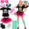 imageSpooktacular Creations 80s Outfit Woman Halloween Accessories Set 80s Costumes for Adults with TShirt Tutu Headband ampamp Other