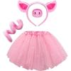 imageSpooktacular Creations Cat Pig Leopard Costume Set with Tutu Animals Headband Collar and TailCosplay Accessory KidsPig