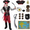 imageSpooktacular Creations Halloween Boys Costume Boys Pirate Costume Kids Pirate Outfit with Accessories for Halloween Party