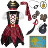 imageSpooktacular Creations Halloween Kids Pirate Costume Pirate Dress for Girls Buccaneer Princess Outfit for Toddler DressUpBlack